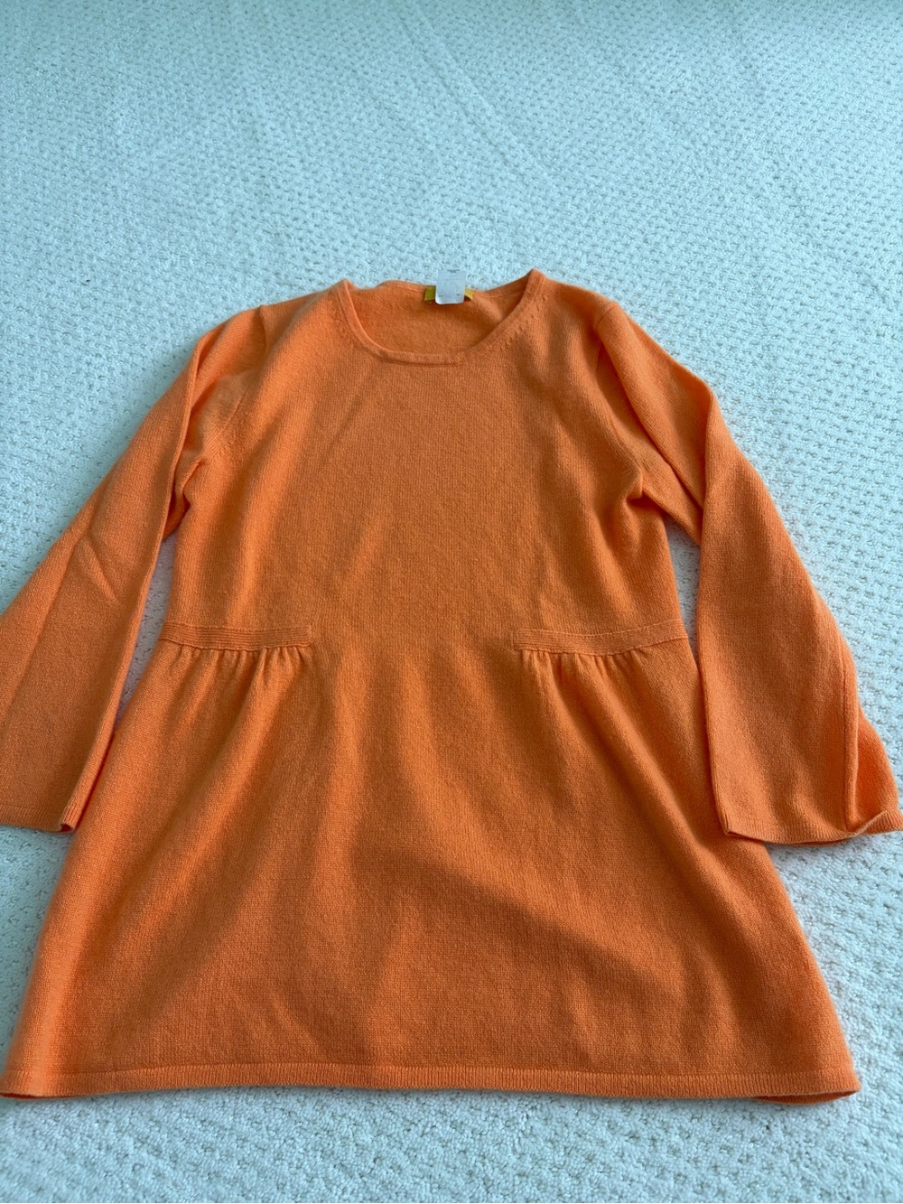 J. Crew Divina Cashmere Femme Peplum Empire Orange Melon Sweater Women’s Small